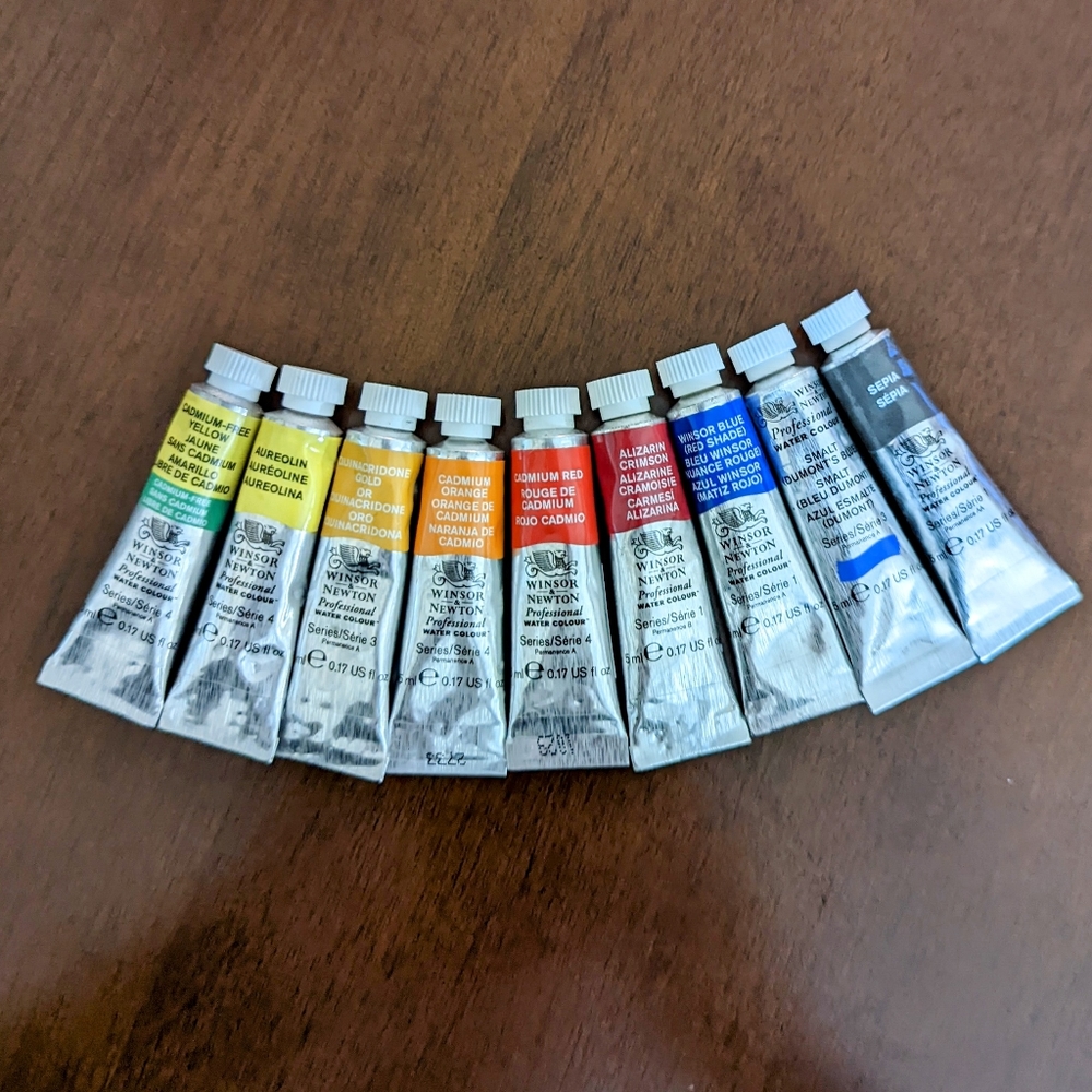 Winsor & Newton Professional Watercolor Bundle of 9